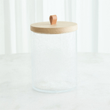 Crackle Glass Canister Decorative Object