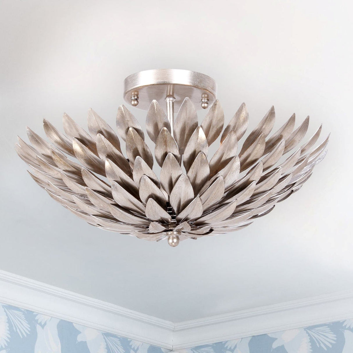 Crystorama Broche 4 Light Semi Flush Mount Ceiling Light Fixtures