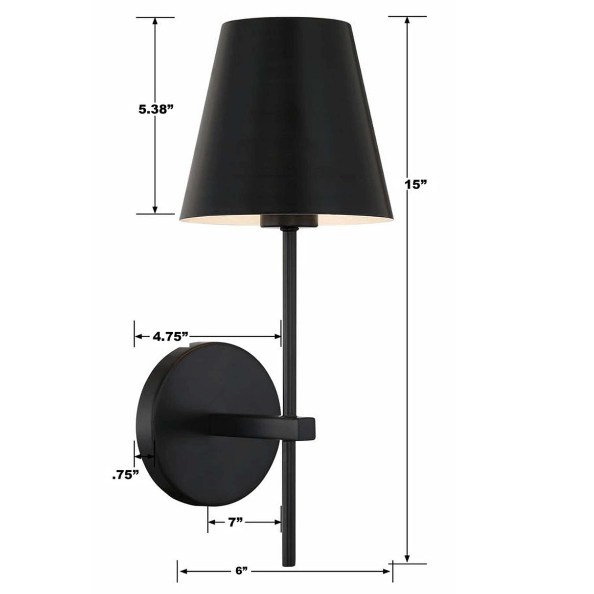 Crystorama Xavier 1 Light Wall Mount Sconce Wall Sconces