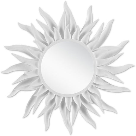 Currey & Company Agave Round White Mirror Mirror
