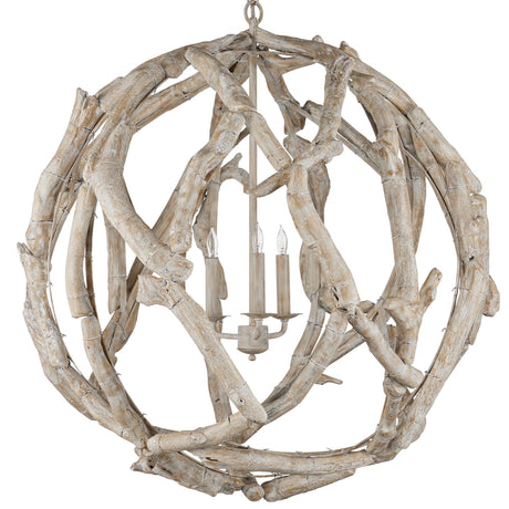 Currey & Company Driftwood Orb Chandelier Chandeliers currey-co-9000-1133 633306055339