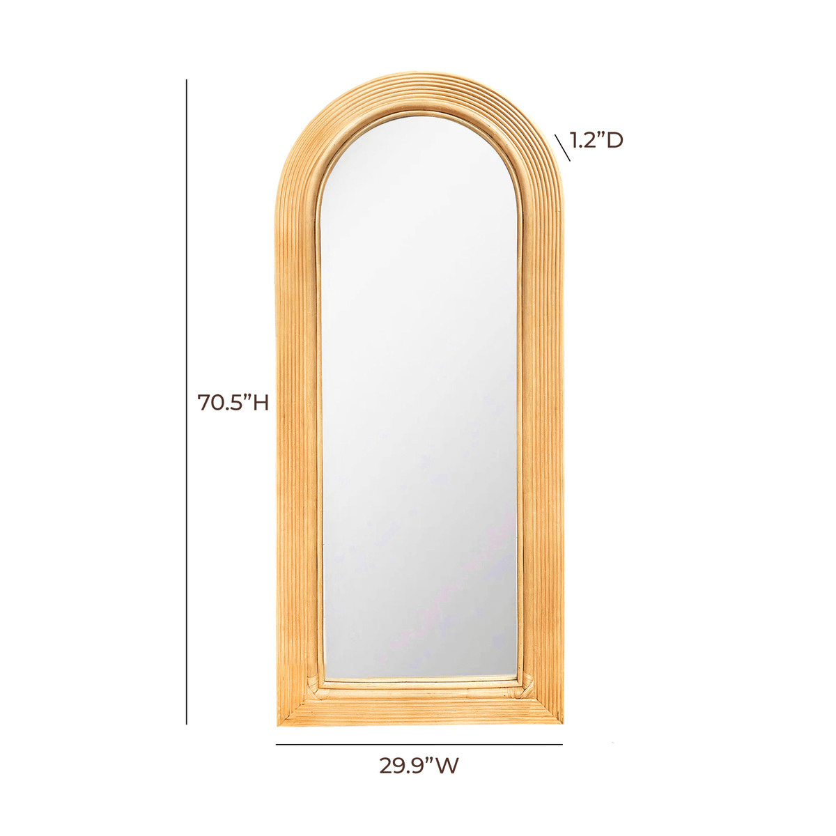 Dale Arch Rattan 70" Floor Mirror Mirror