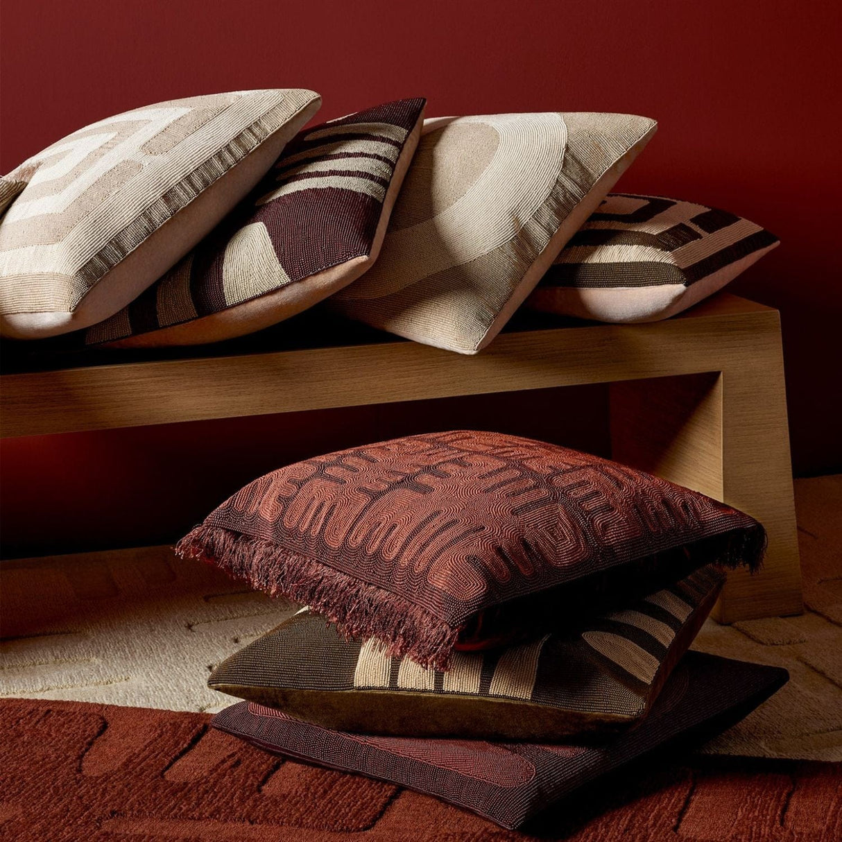 Duafe Beaded Pillow Pillows