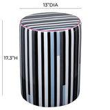 Dylan Ceramic Modern Stripes Print Indoor/Outdoor Stool Outdoor Furniture TOV-OC68776