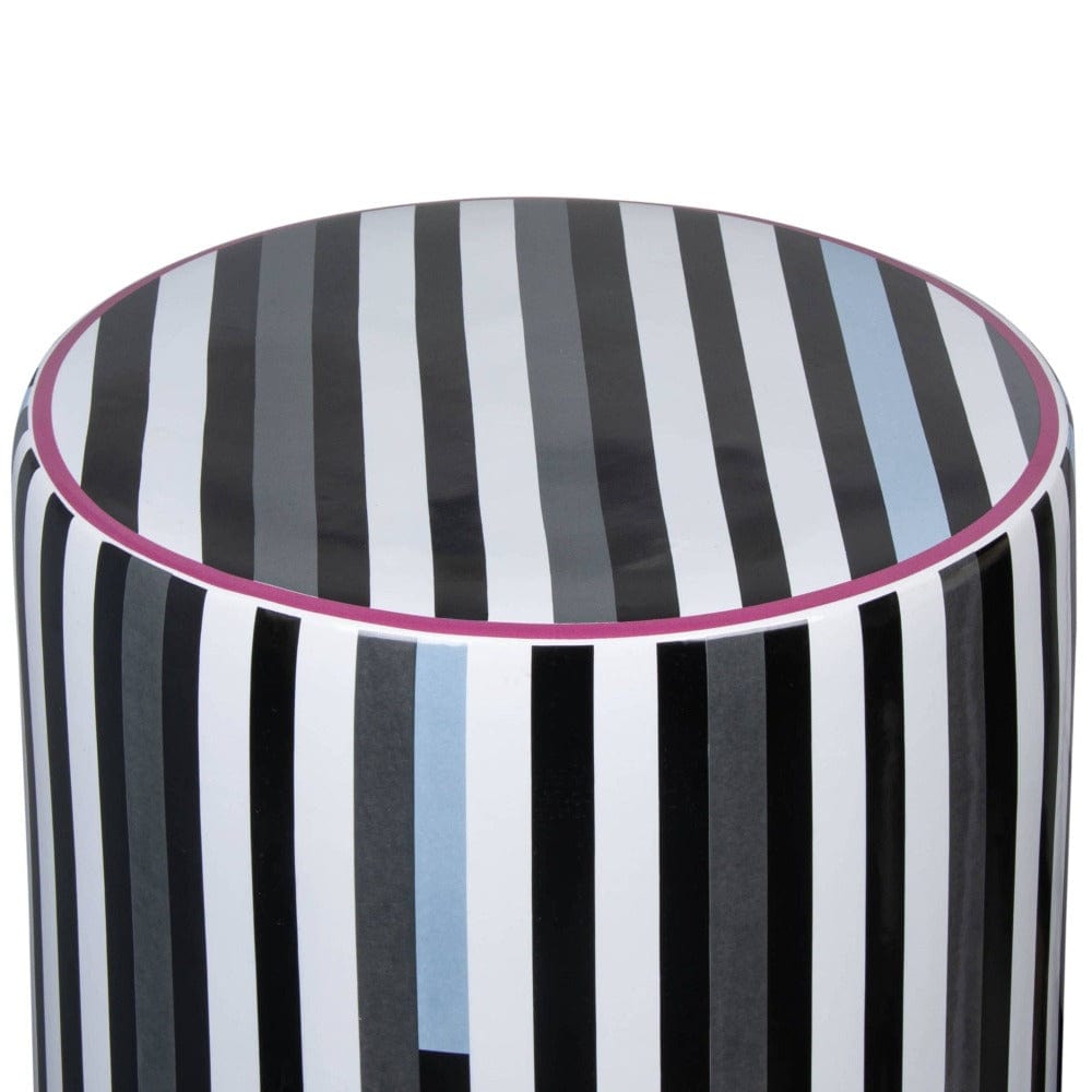 Dylan Ceramic Modern Stripes Print Indoor/Outdoor Stool Outdoor Furniture TOV-OC68776