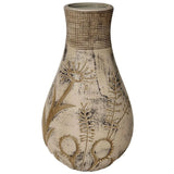 Earthy Floral Pattern Vase in Grey Vases + Urns TOV-C54683
