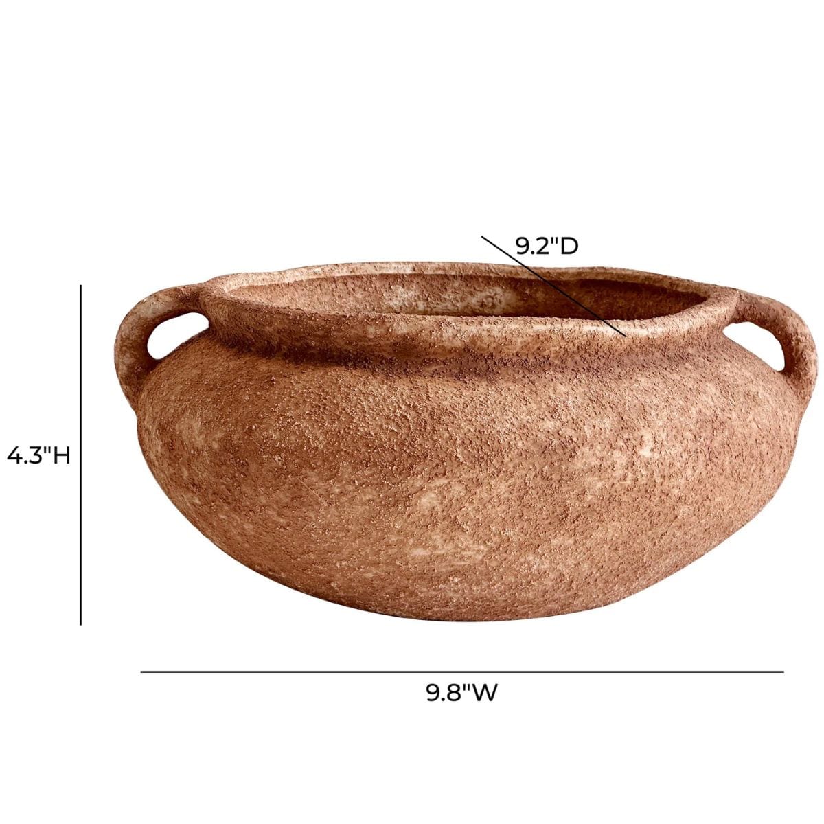 Earthy Wide Bowl with Handles Centerpiece + Accent Bowls TOV-C54695