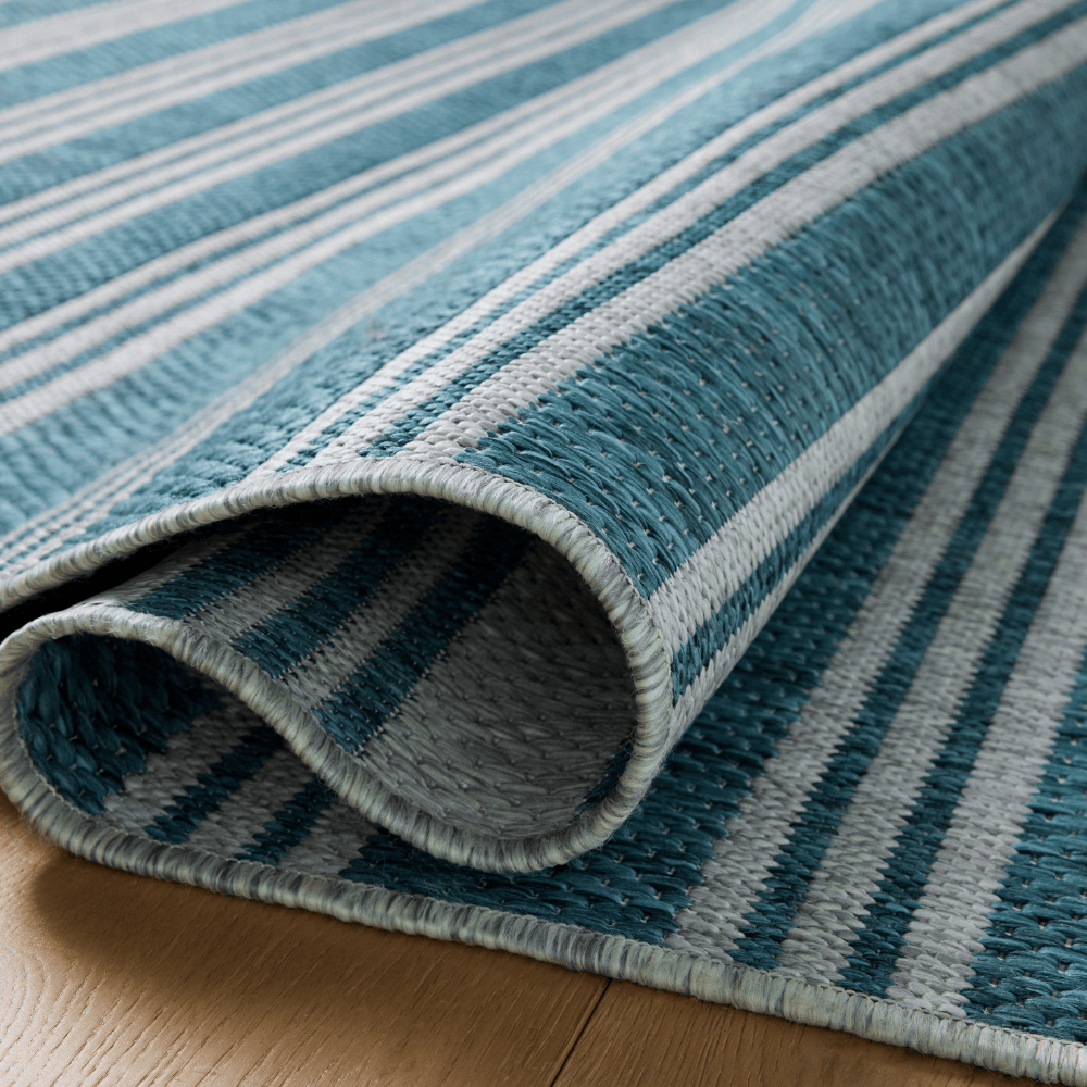 Easton Indoor/Outdoor Teal/Fog Rug Outdoor Rugs