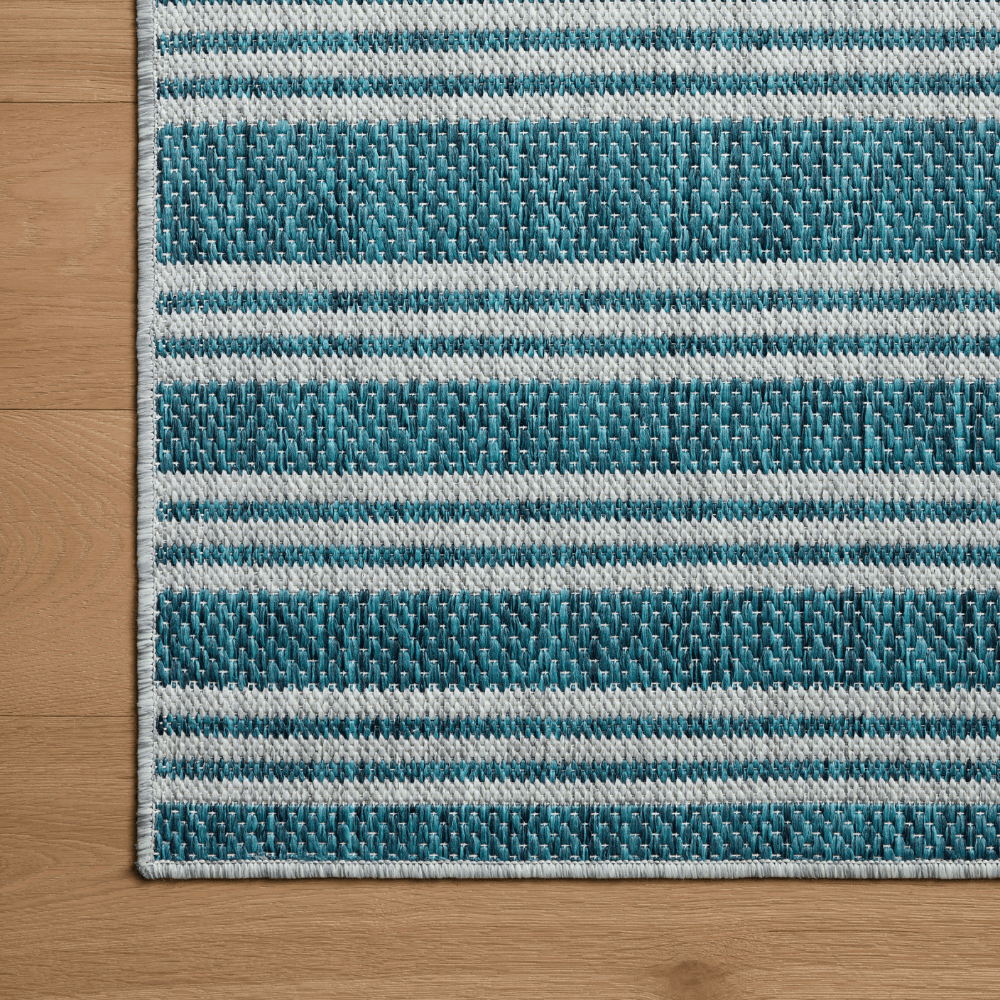 Easton Indoor/Outdoor Teal/Fog Rug Outdoor Rugs