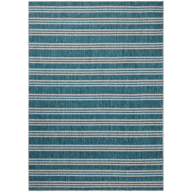 Easton Indoor/Outdoor Teal/Fog Rug Outdoor Rugs ESTNESN-04TEFG2339 885369806155