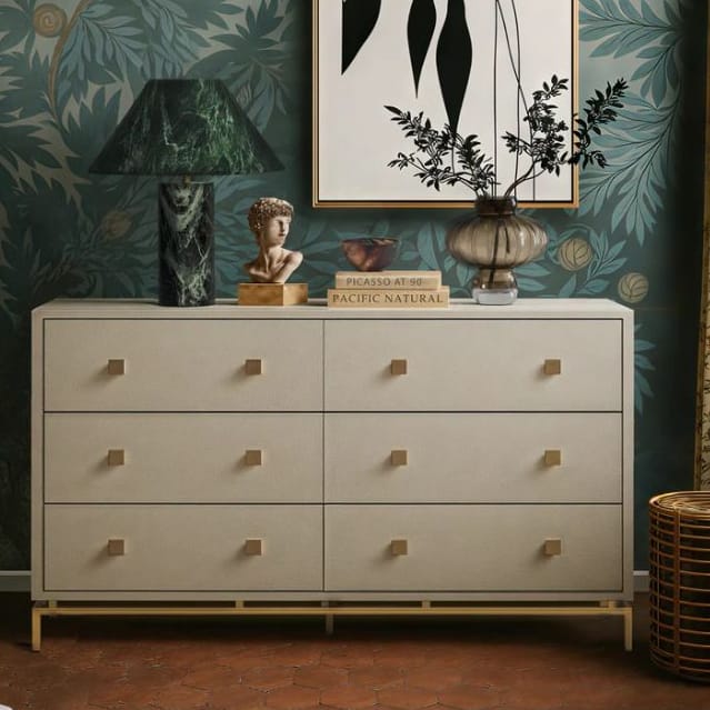 Echo Shagreen 6 Drawer Dresser Meadow Blu Echo Shagreen 6 Drawer Dresser Meadow Blu