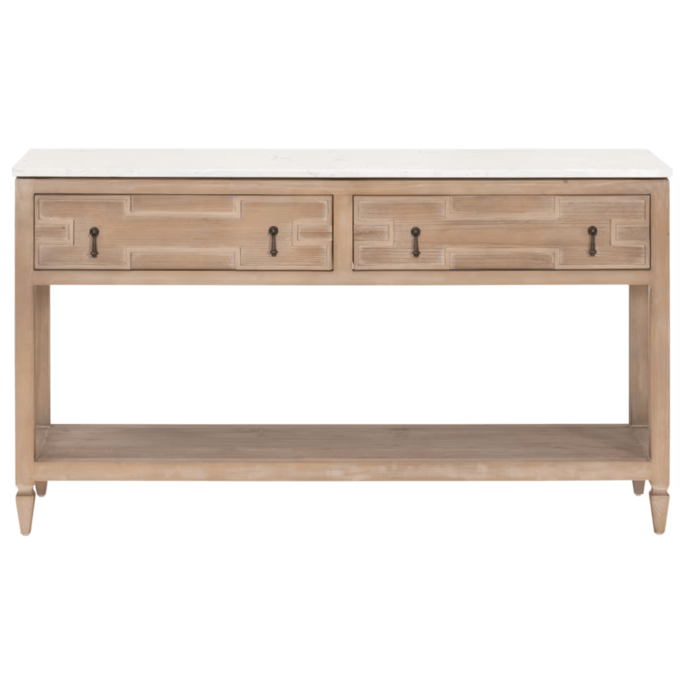 Emerie 2-Drawer Entry Console Console & Entry Table 8016.SGRY-PNE/WHTQ