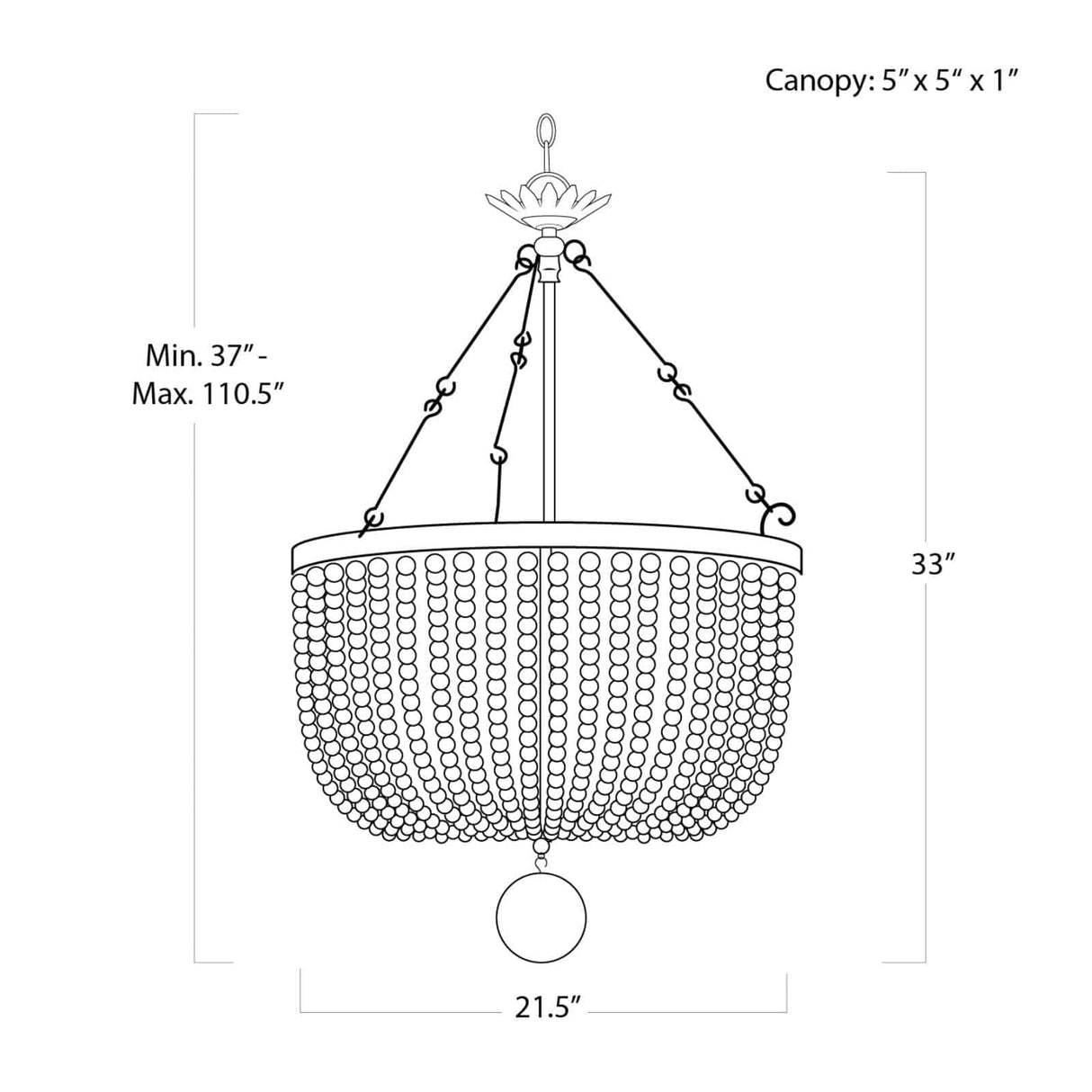 Fabian Wood Bead Chandelier Chandelier 16-1082 844717025174