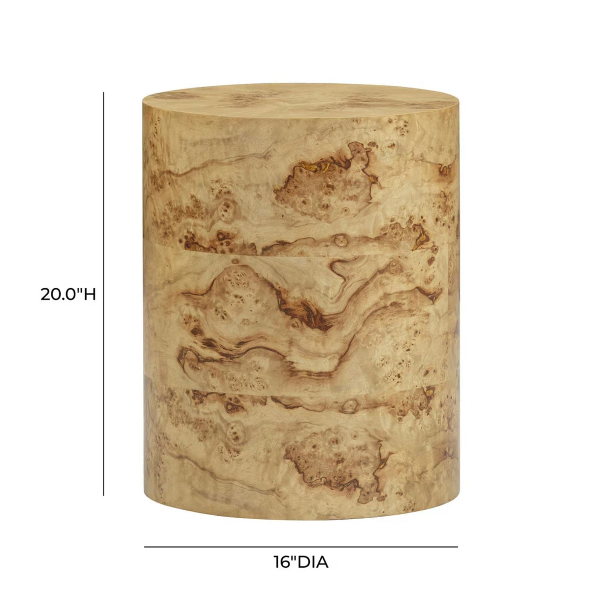 Figaro Natural Burl Drum Side Table Side Table TOV-OC54473