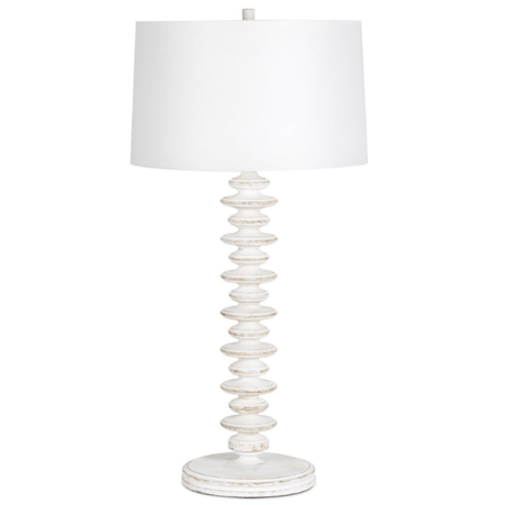 Fishbone Buffet Lamp Table + Desk Lamps 13-1222WT