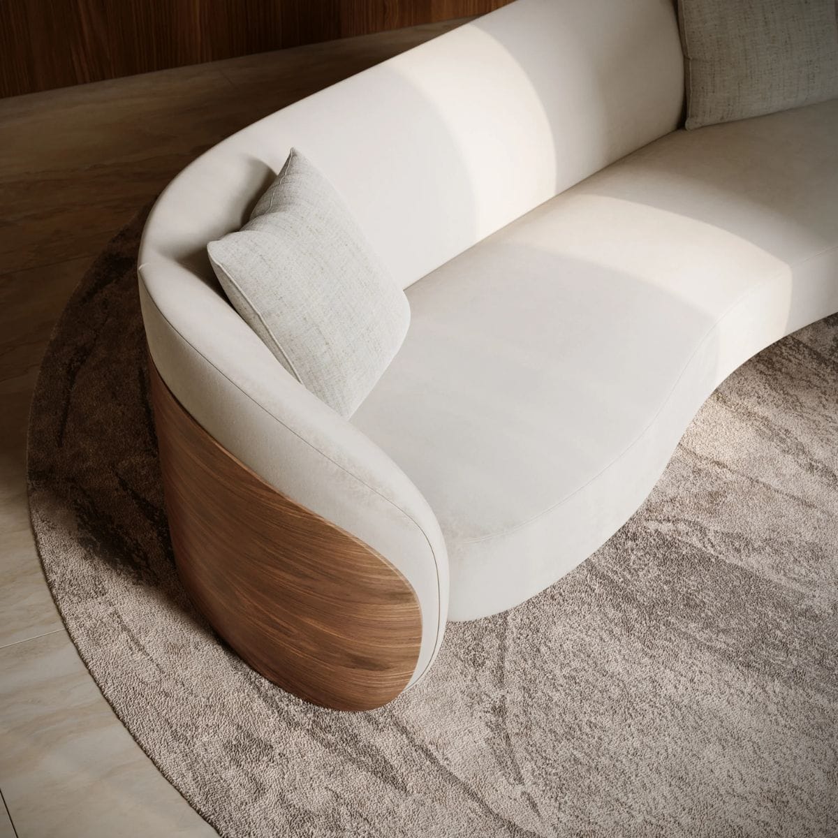 Fleur Wood Back Sofa Sofas + Sectionals UPH-425V-115-A 662896061994