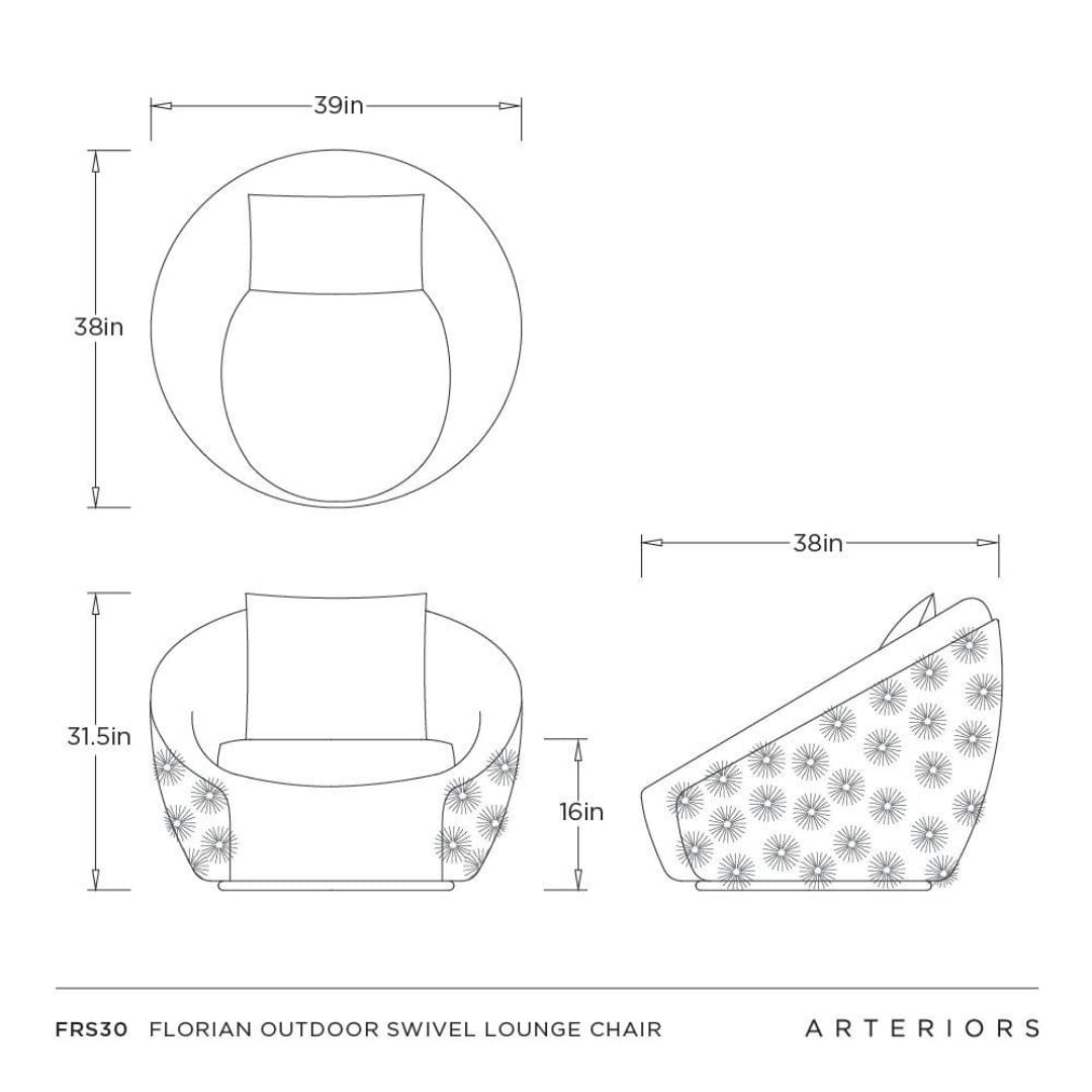 Florian Outdoor Swivel Lounge Chair FRS30