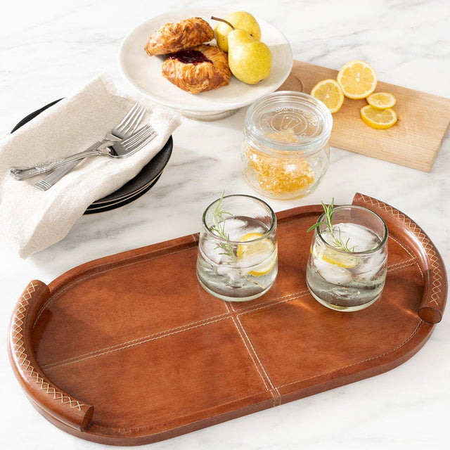 Forte Leather Tray Pillow & Decor