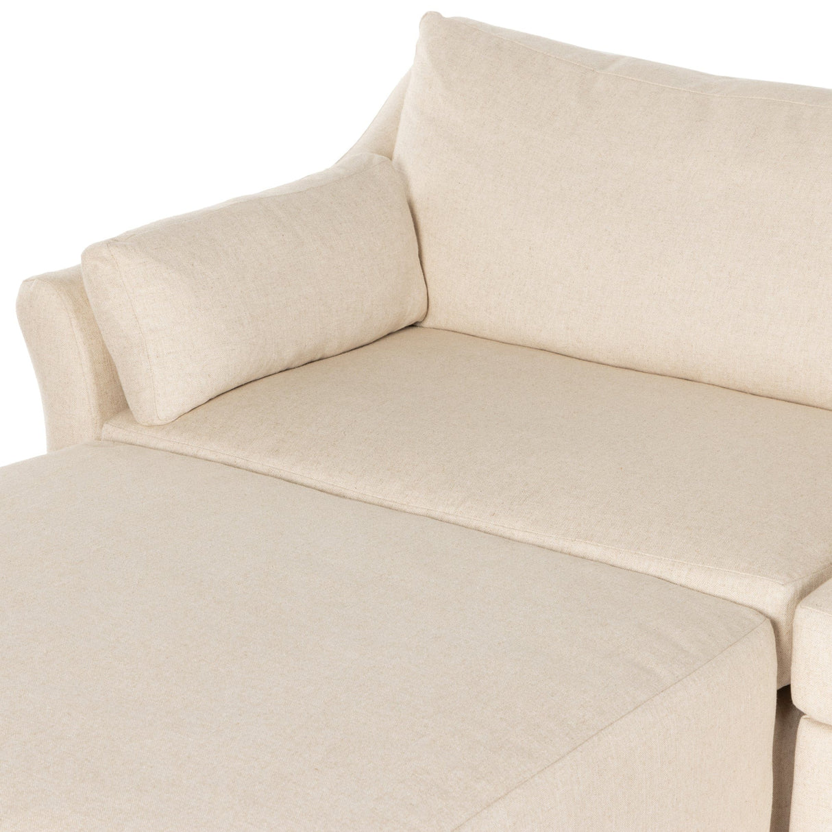 Four Hands Delray 3-Piece Slipcover Sectional Slipcover Chair with Ottoman