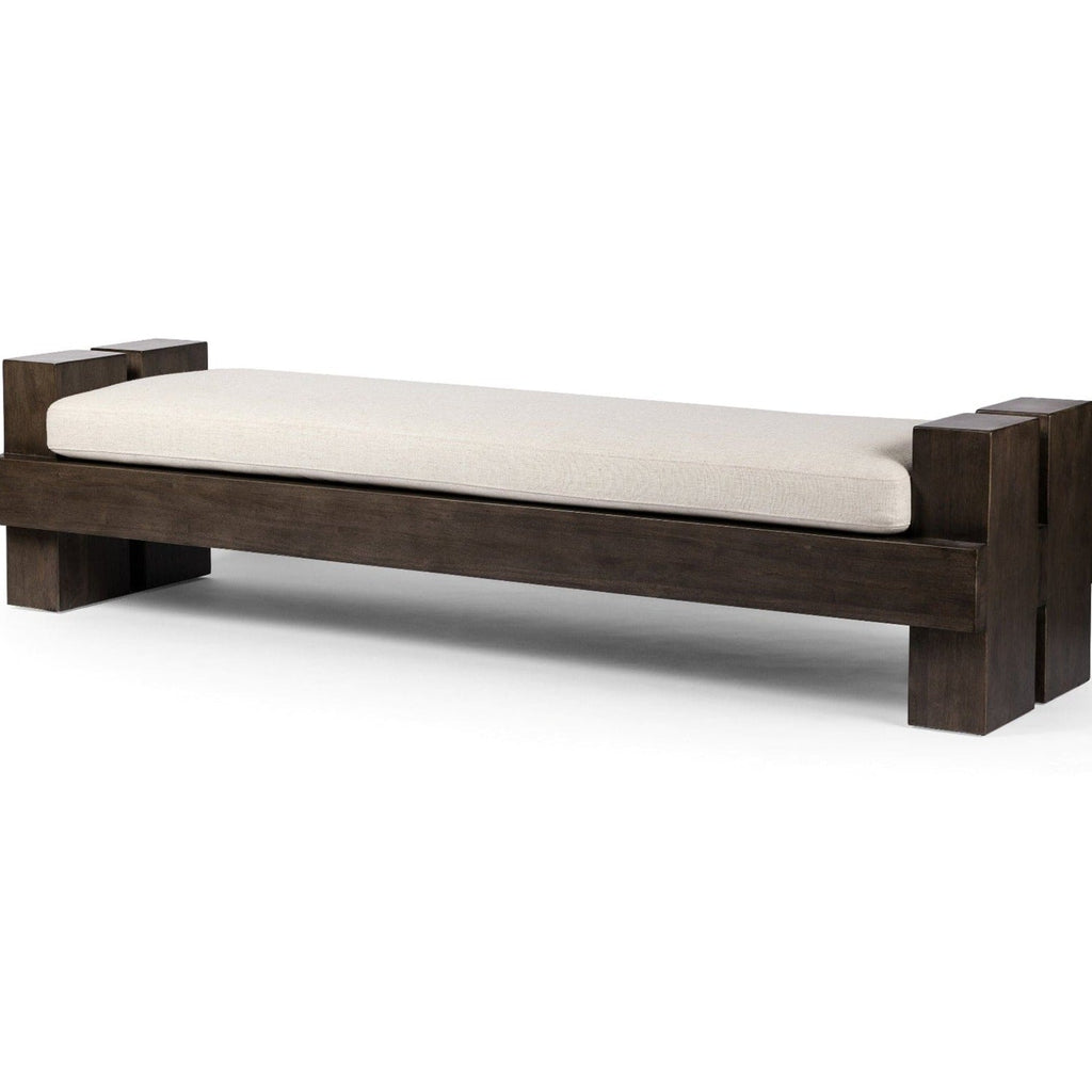 Four Hands Heavy Wood Accent Bench Meadow Blu