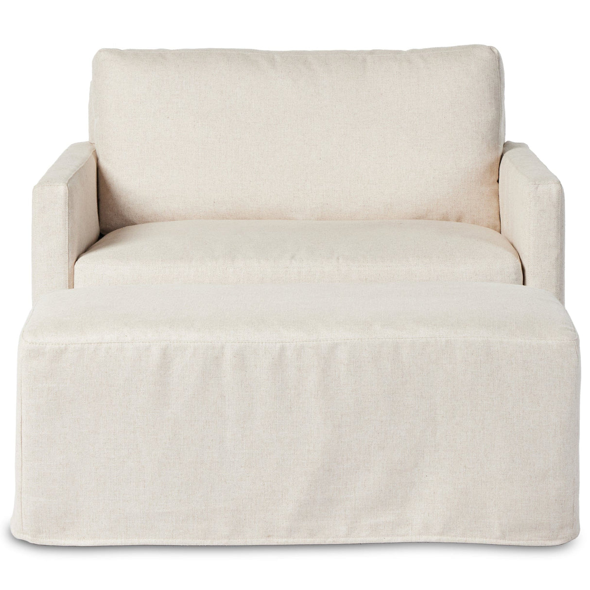 Four Hands Maddox Slipcover Chair with Ottoman Slipcover Chair with Ottoman four-hands-238944-001 801542182571