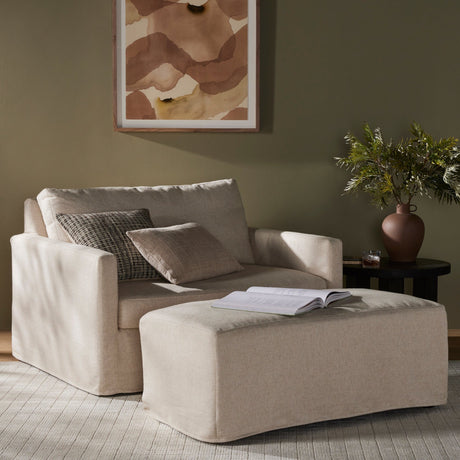 Four Hands Maddox Slipcover Chair with Ottoman Slipcover Chair with Ottoman four-hands-238944-001 801542182571