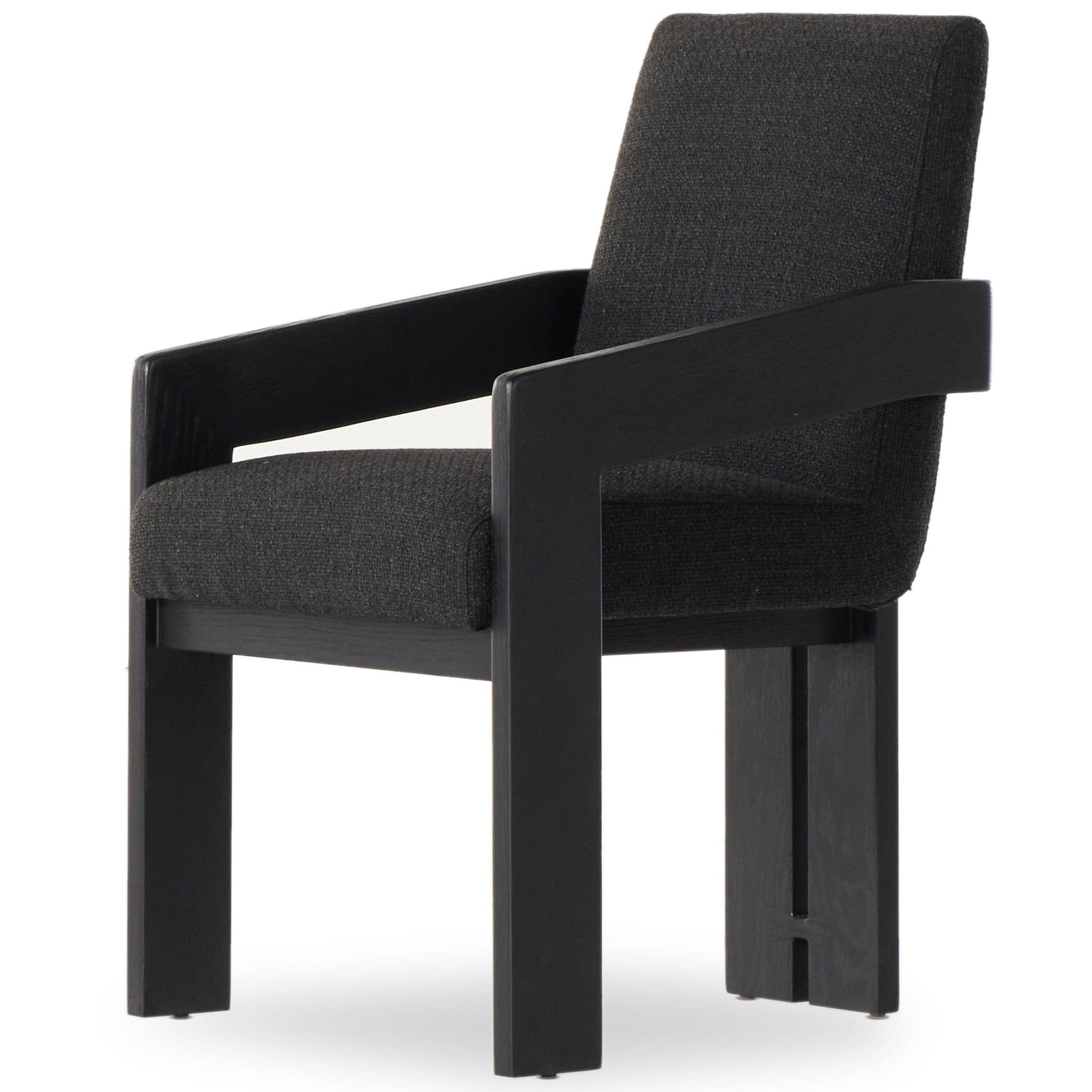 Four Hands Halston Chair with Ottoman, Heirloom Black