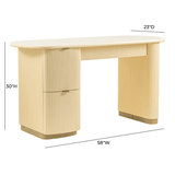 Francesca Yellow Peach 3-Drawer Desk Desk TOV-H69001