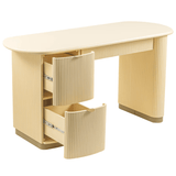 Francesca Yellow Peach 3-Drawer Desk Desk TOV-H69001