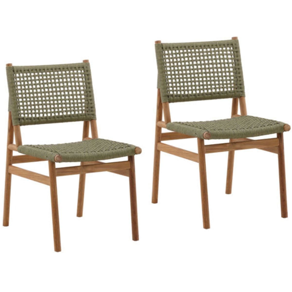 Francisca Outdoor Dining Chair (Set of 2) Outdoor Dining Chairs + Benches DOV18809-GREN