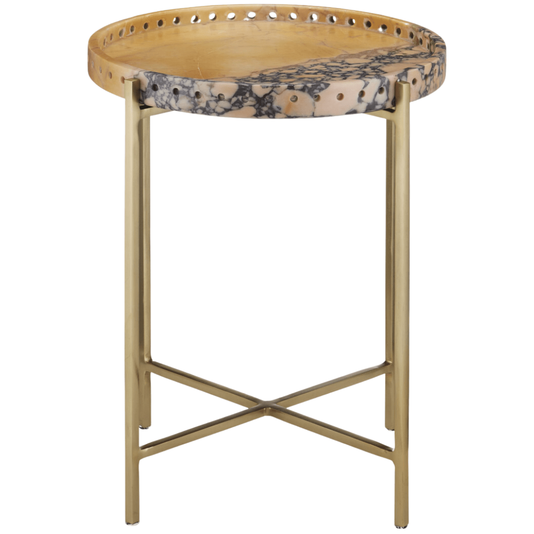 Freya Purple Breccia Accent Table Accent & Side Tables 4000-0211