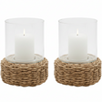 Gela Hurricane (Set of 2) Candle Holders 06GELA-NAT-SMHC