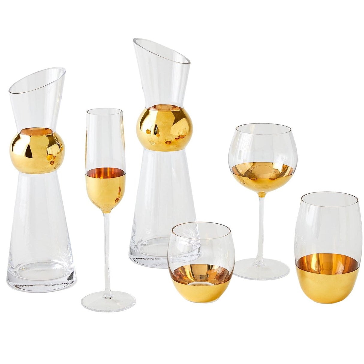 Global Views Metallic Orb Glassware Collection Glassware