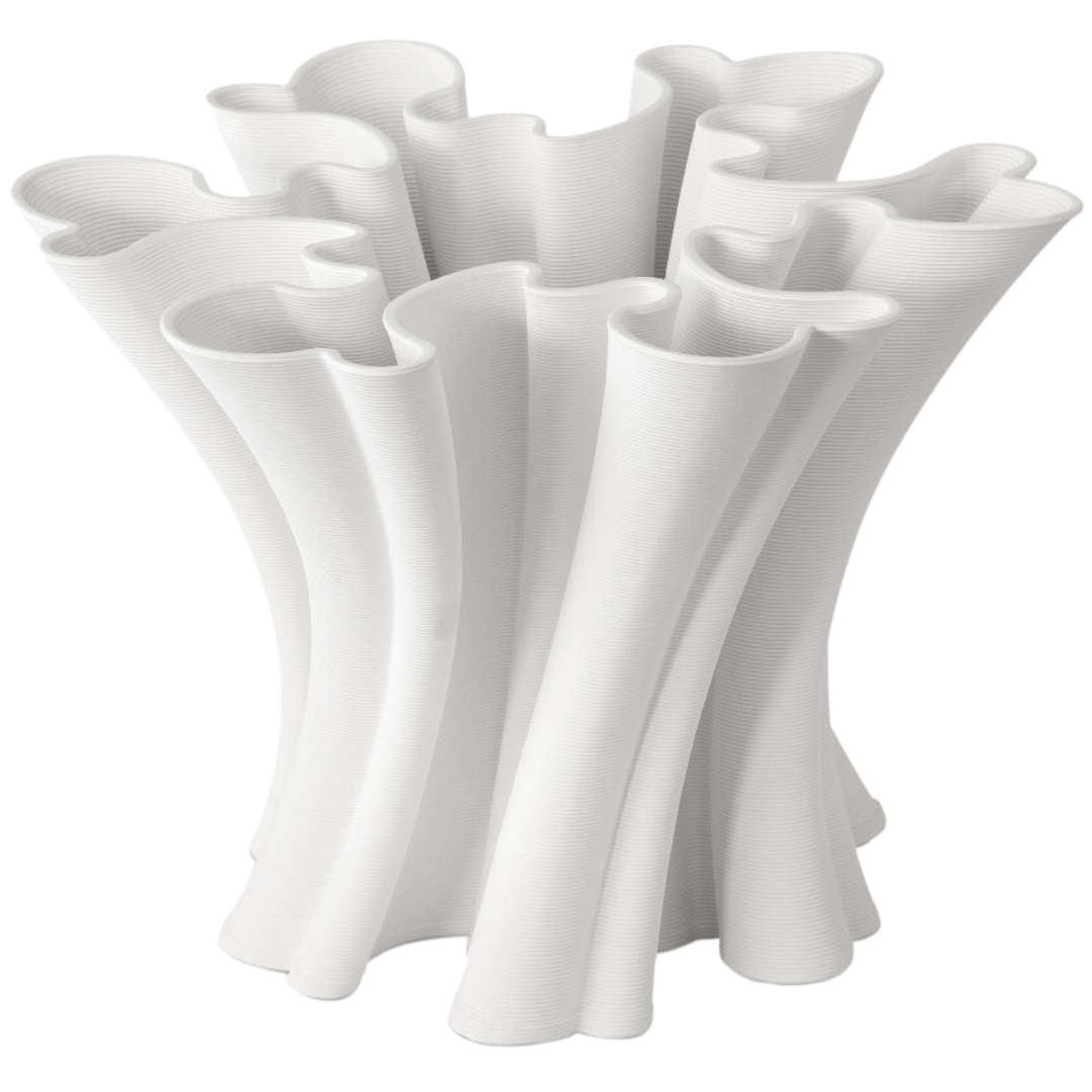 Godet Twist White Vase Vases 1200-0935