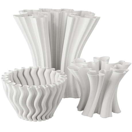 Godet Twist White Vase Vases 1200-0935