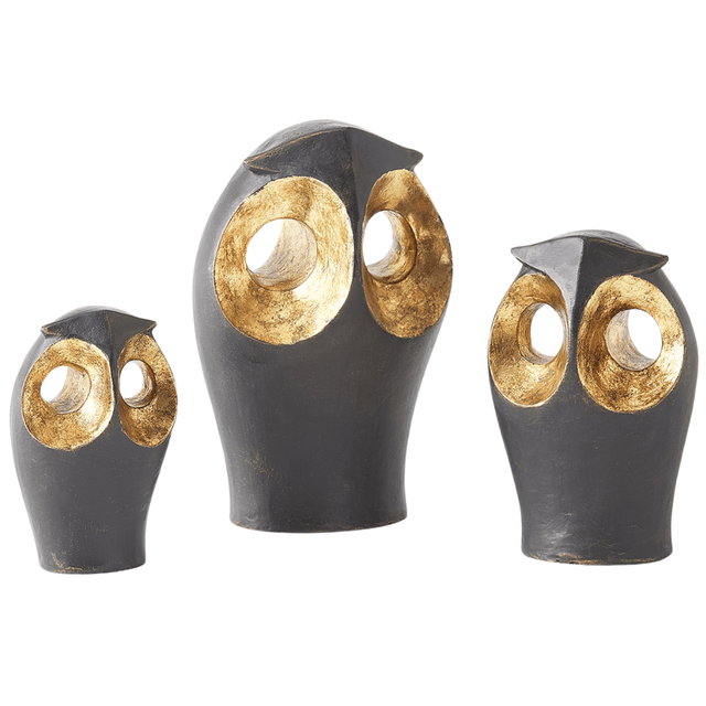 Gold Leafed Owls Decorative Object