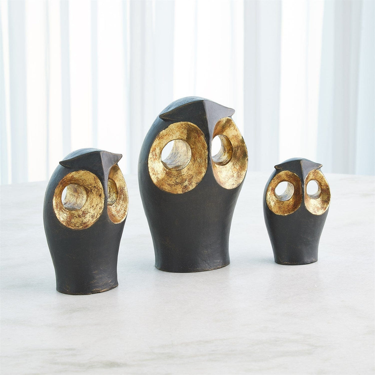 Gold Leafed Owls Decorative Object