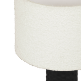 Grava Cream Boucle & Black Hand-Carved Wood Table Lamp Table Lamps TOV-G18637