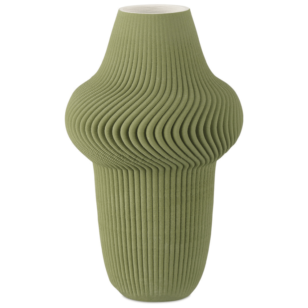 Green Plisse Vase Vases 1200-0895 633306057104