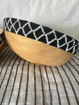 Hand Beaded Wooden Bowls (Set of 2)