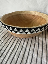 Hand Beaded Wooden Bowls (Set of 2)