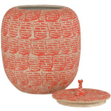 Happiness Red Preserve Jar Vases + Urns 1200-0979