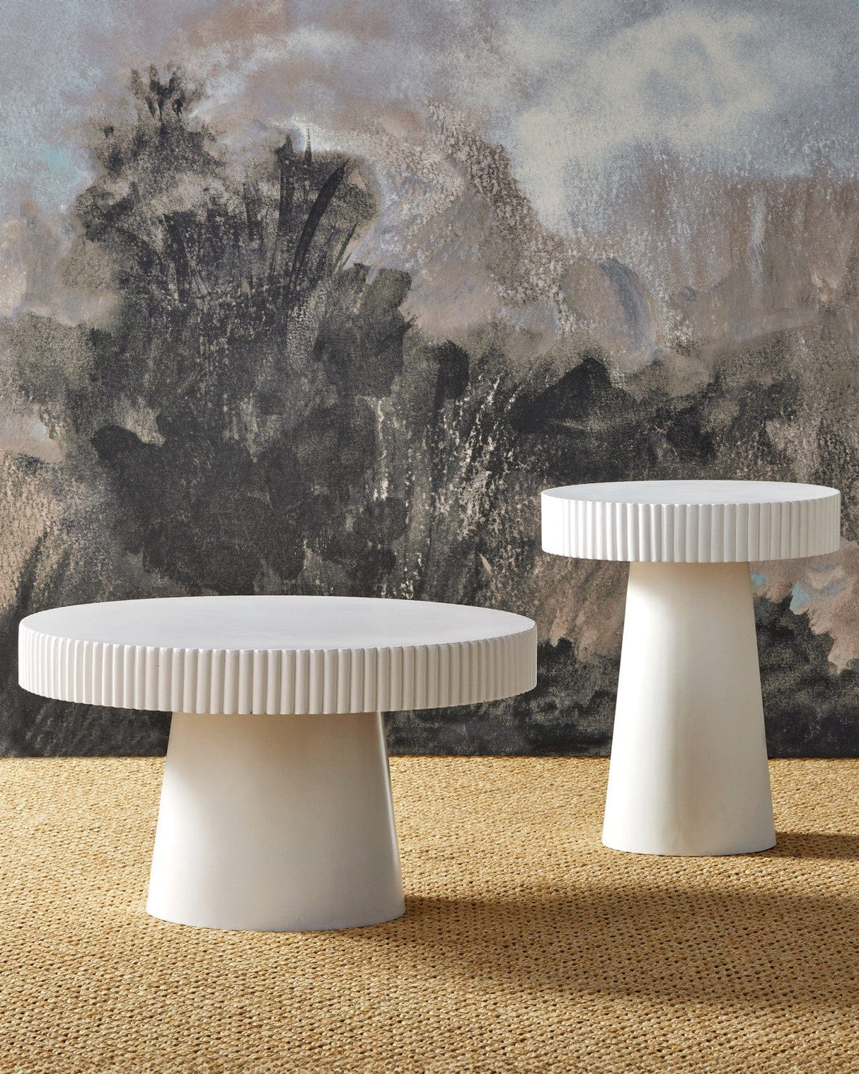 Harlow White Concrete Accent Table Accent Table 2000-0043 633306057951