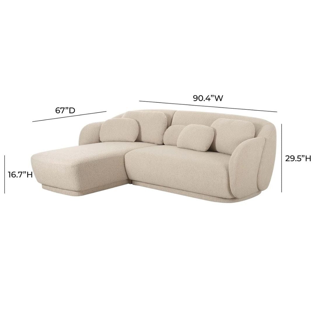 Indie Boucle 2-Piece Cream L-Shaped Sectional Sectionals