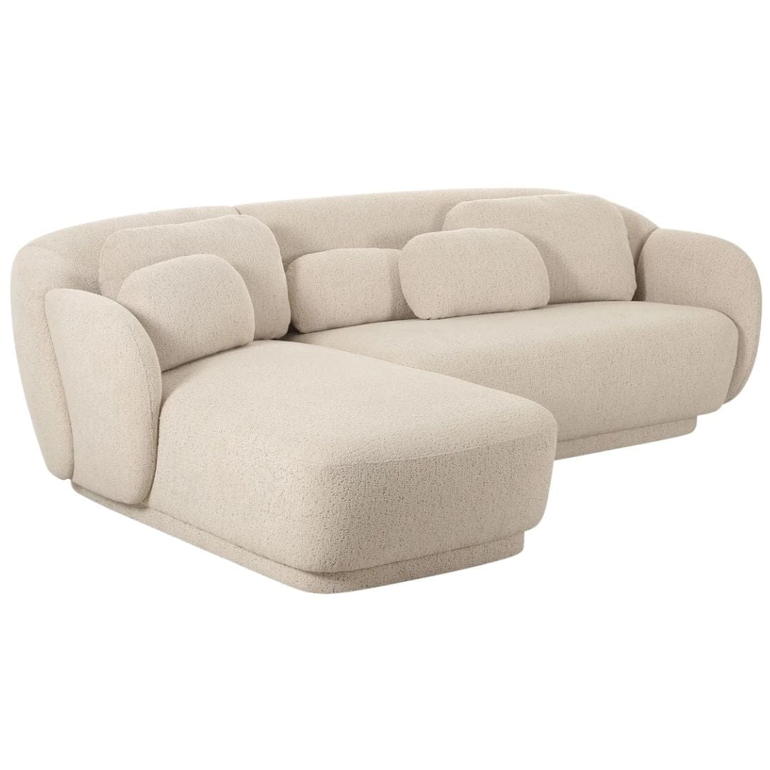 Indie Boucle 2-Piece Cream L-Shaped Sectional Sectionals