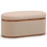 Indigo Oval Storage Ottoman Ottoman