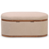 Indigo Oval Storage Ottoman Ottoman