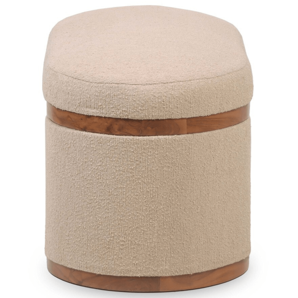 Indigo Oval Storage Ottoman Ottoman