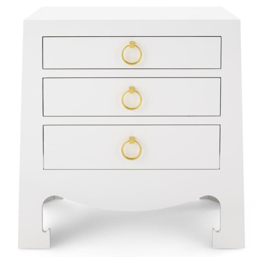 Jacqui 3-Drawer Side Table - White