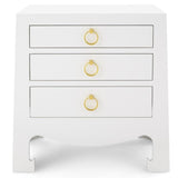 Jacqui 3-Drawer Side Table - White